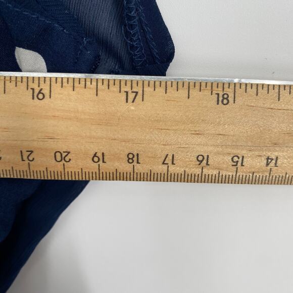 Abercrombie & Fitch Dress Women’s Medium Navy & White Polka Dot Deep V Back - Picture 6 of 9